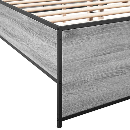 vidaXL Bed Frame without Mattress Grey Sonoma 135x190 cm Double