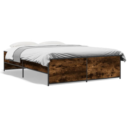 vidaXL Bed Frame without Mattress Smoked Oak 120x190 cm Small Double
