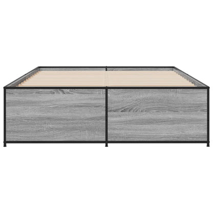 vidaXL Bed Frame without Mattress Grey Sonoma 120x190 cm Small Double