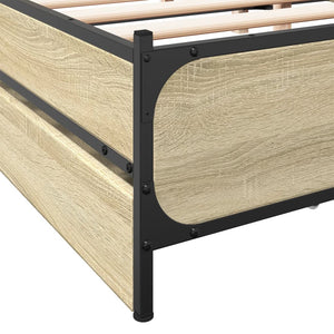 vidaXL Bed Frame with Drawers Sonoma Oak 150x200 cm King Size Engineered Wood