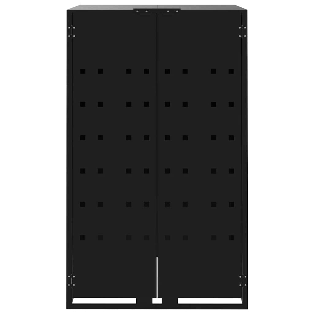 vidaXL Wheelie Bin Storage for 4 Bins Black 276x79x117 cm Steel