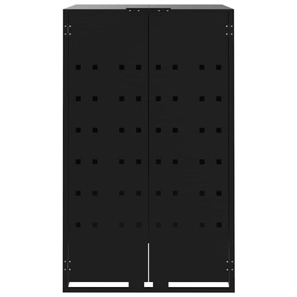 vidaXL Wheelie Bin Storage for 5 Bins Black 345x79x117 cm Steel