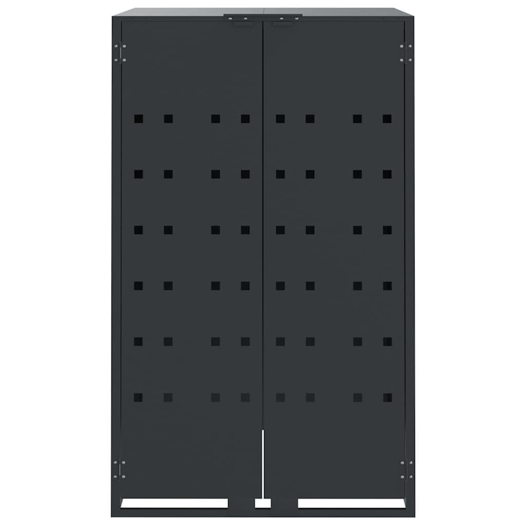 vidaXL Wheelie Bin Storage for 2 Bins Anthracite 138x79x117 cm Steel