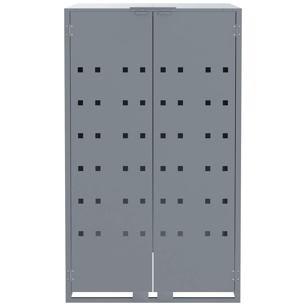 vidaXL Wheelie Bin Storage for 2 Bins Grey 138x79x117 cm Steel