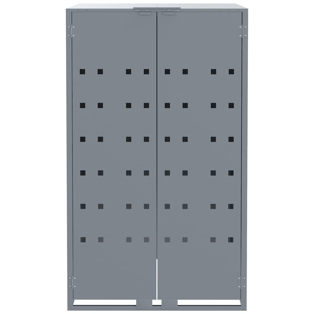 vidaXL Wheelie Bin Storage for 3 Bins Grey 207x79x117 cm Steel