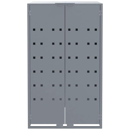 vidaXL Wheelie Bin Storage for 4 Bins Grey 276x79x117 cm Steel