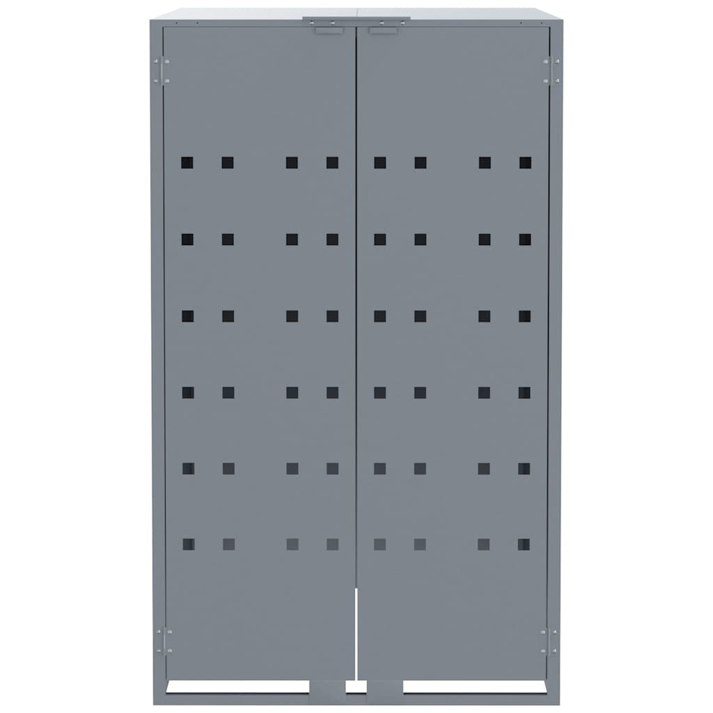 vidaXL Wheelie Bin Storage for 5 Bins Grey 345x79x117 cm Steel