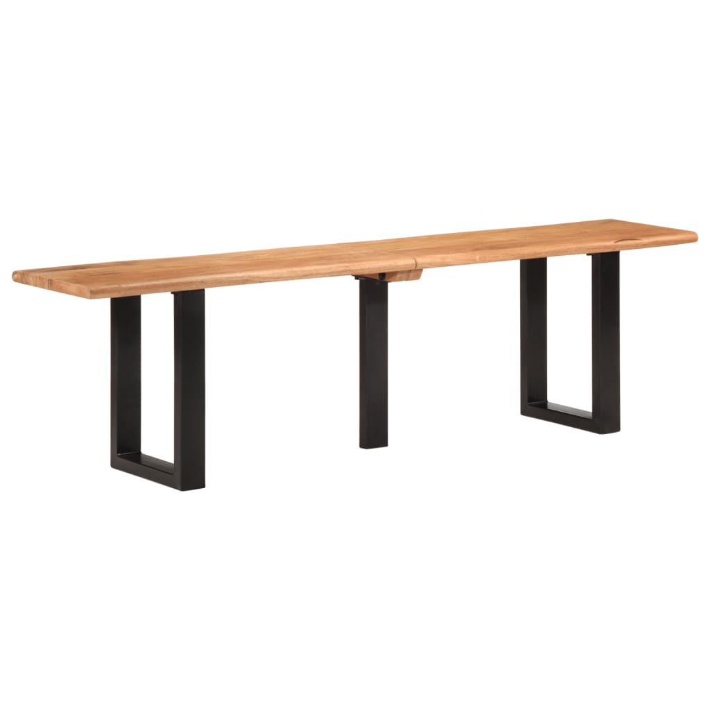 vidaXL Bench 160 cm Solid Wood Acacia and Steel