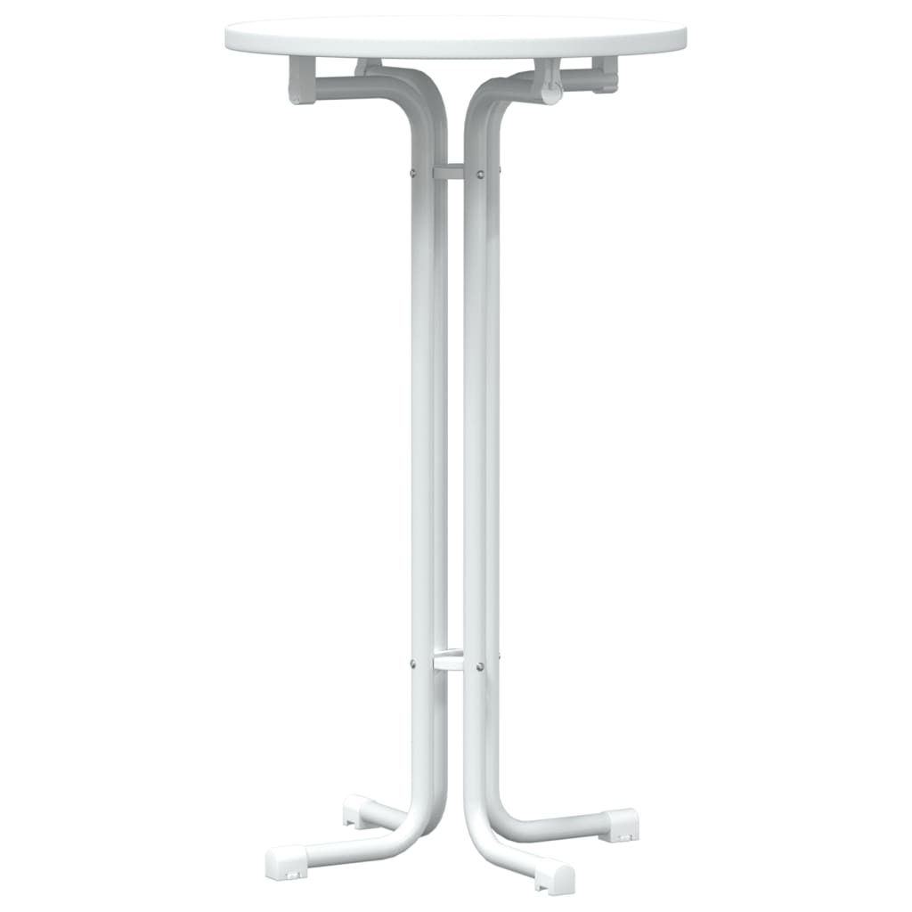 vidaXL Bar Table White Ø60x110 cm Engineered Wood and Steel