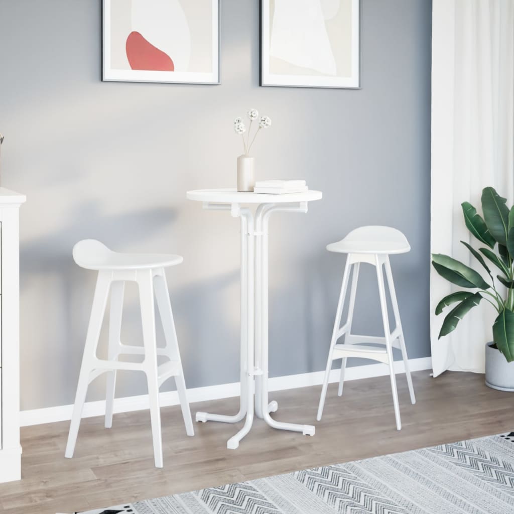 vidaXL Bar Table White Ø60x110 cm Engineered Wood and Steel