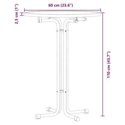vidaXL Bar Table White Ø60x110 cm Engineered Wood and Steel