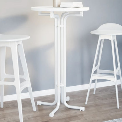 vidaXL Bar Table White Ø60x110 cm Engineered Wood and Steel