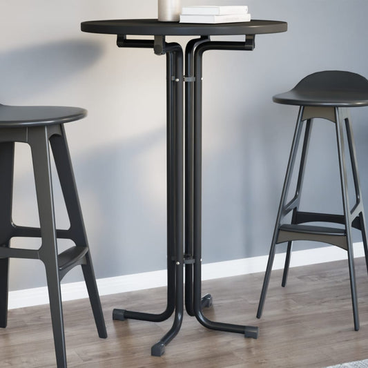 vidaXL Bar Table Black Ø70x110 cm Engineered Wood and Steel
