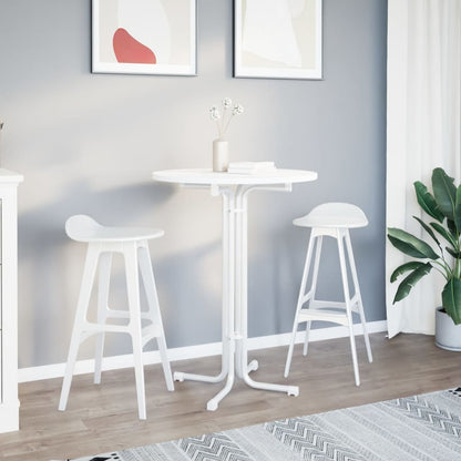 vidaXL Bar Table White Ø80x110 cm Engineered Wood and Steel