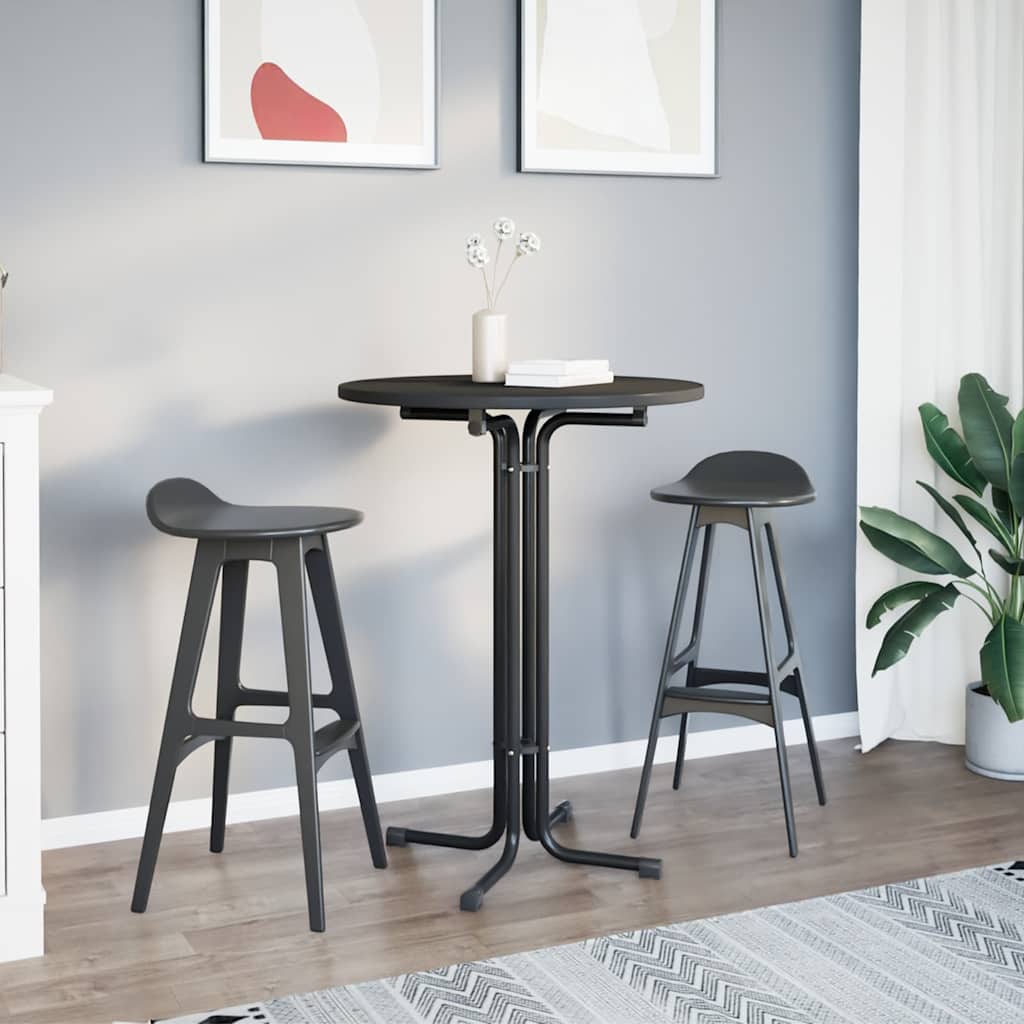 vidaXL Bar Table Black Ø80x110 cm Engineered Wood and Steel
