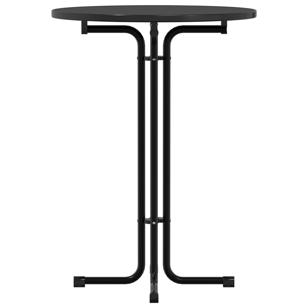vidaXL Bar Table Black Ø80x110 cm Engineered Wood and Steel