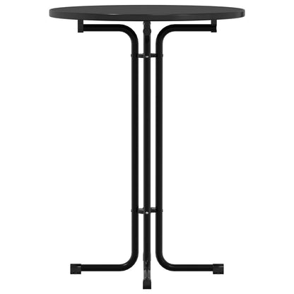 vidaXL Bar Table Black Ø80x110 cm Engineered Wood and Steel