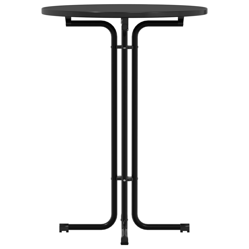 vidaXL Bar Table Black Ø80x110 cm Engineered Wood and Steel