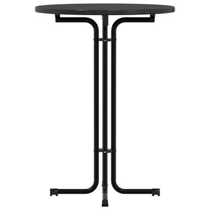 vidaXL Bar Table Black Ø80x110 cm Engineered Wood and Steel