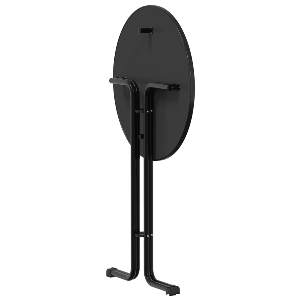 vidaXL Bar Table Black Ø80x110 cm Engineered Wood and Steel