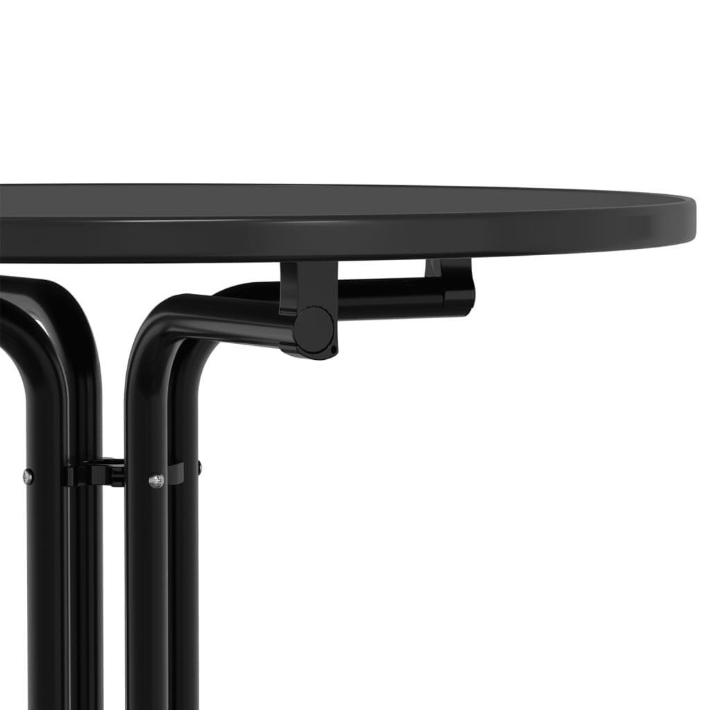 vidaXL Bar Table Black Ø80x110 cm Engineered Wood and Steel