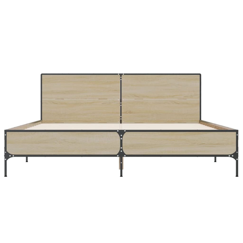 vidaXL Bed Frame without Mattress Sonoma Oak 120x200 cm