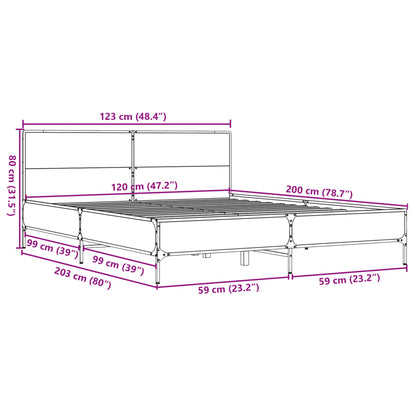 vidaXL Bed Frame without Mattress Sonoma Oak 120x200 cm