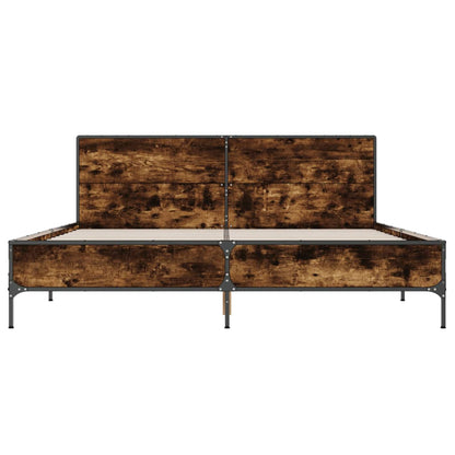 vidaXL Bed Frame without Mattress Smoked Oak 120x200 cm