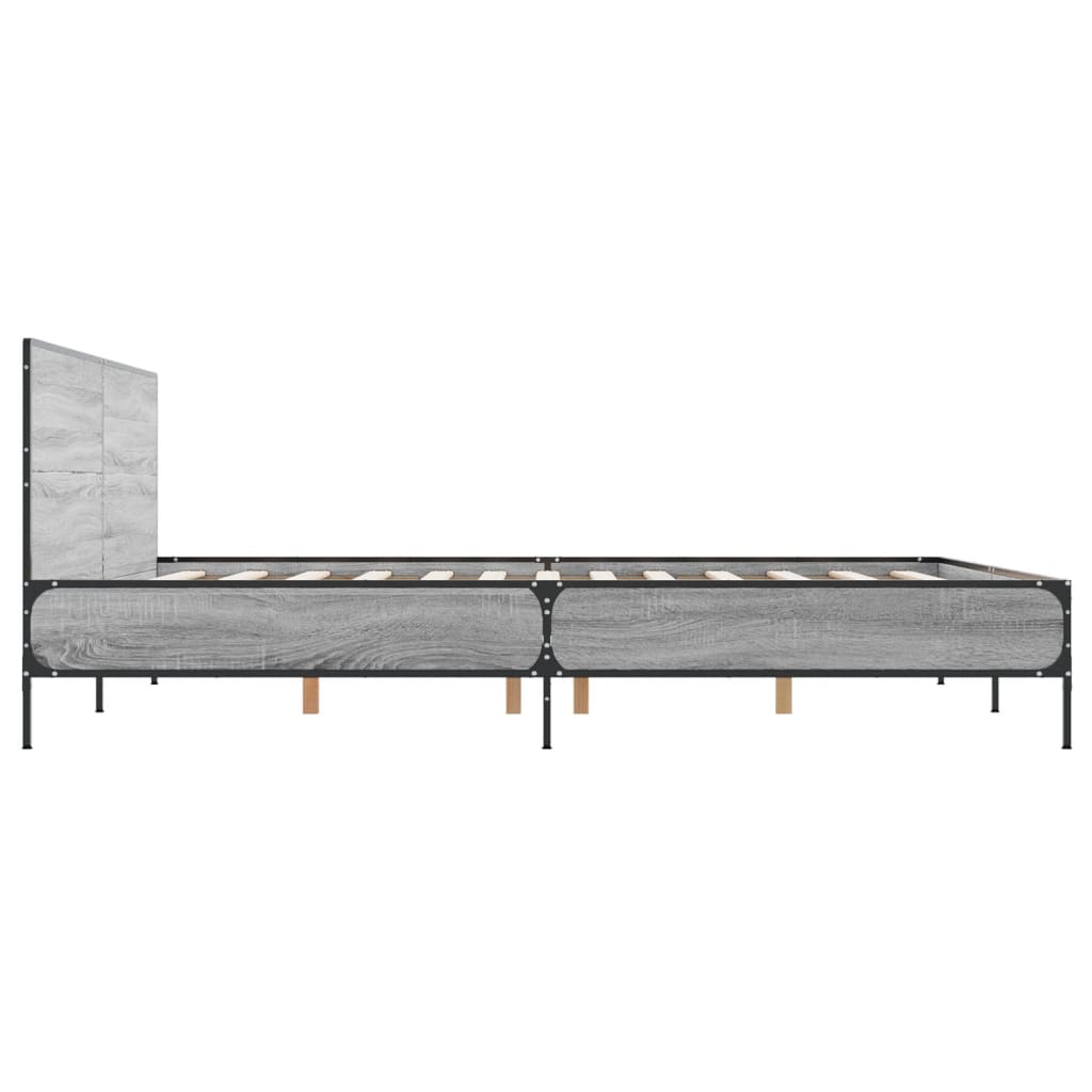 vidaXL Bed Frame without Mattress Grey Sonoma 120x200 cm