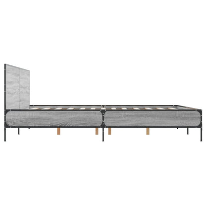 vidaXL Bed Frame without Mattress Grey Sonoma 120x200 cm