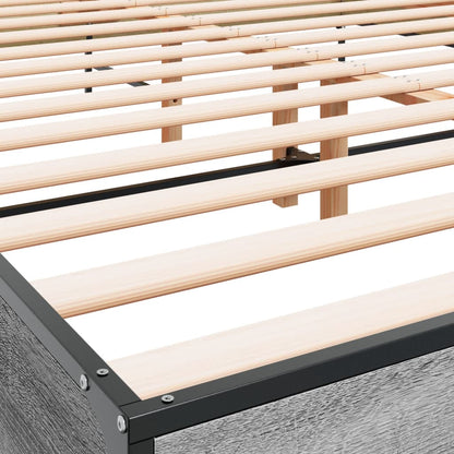 vidaXL Bed Frame without Mattress Grey Sonoma 120x200 cm