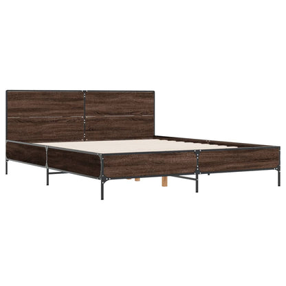 vidaXL Bed Frame without Mattress Brown Oak 140x200 cm
