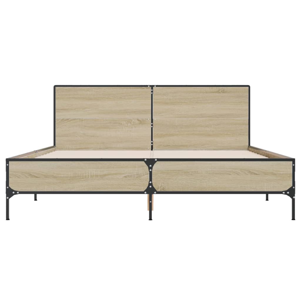 vidaXL Bed Frame without Mattress Sonoma Oak 150x200 cm King Size