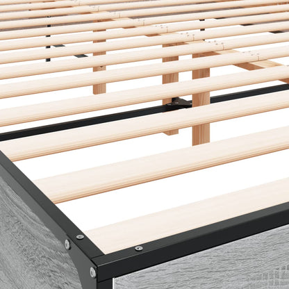 vidaXL Bed Frame without Mattress Grey Sonoma 150x200 cm King Size