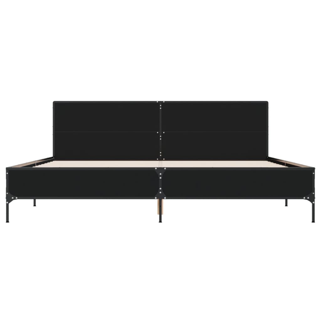 vidaXL Bed Frame without Mattress Black 180x200 cm Super King