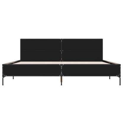 vidaXL Bed Frame without Mattress Black 180x200 cm Super King