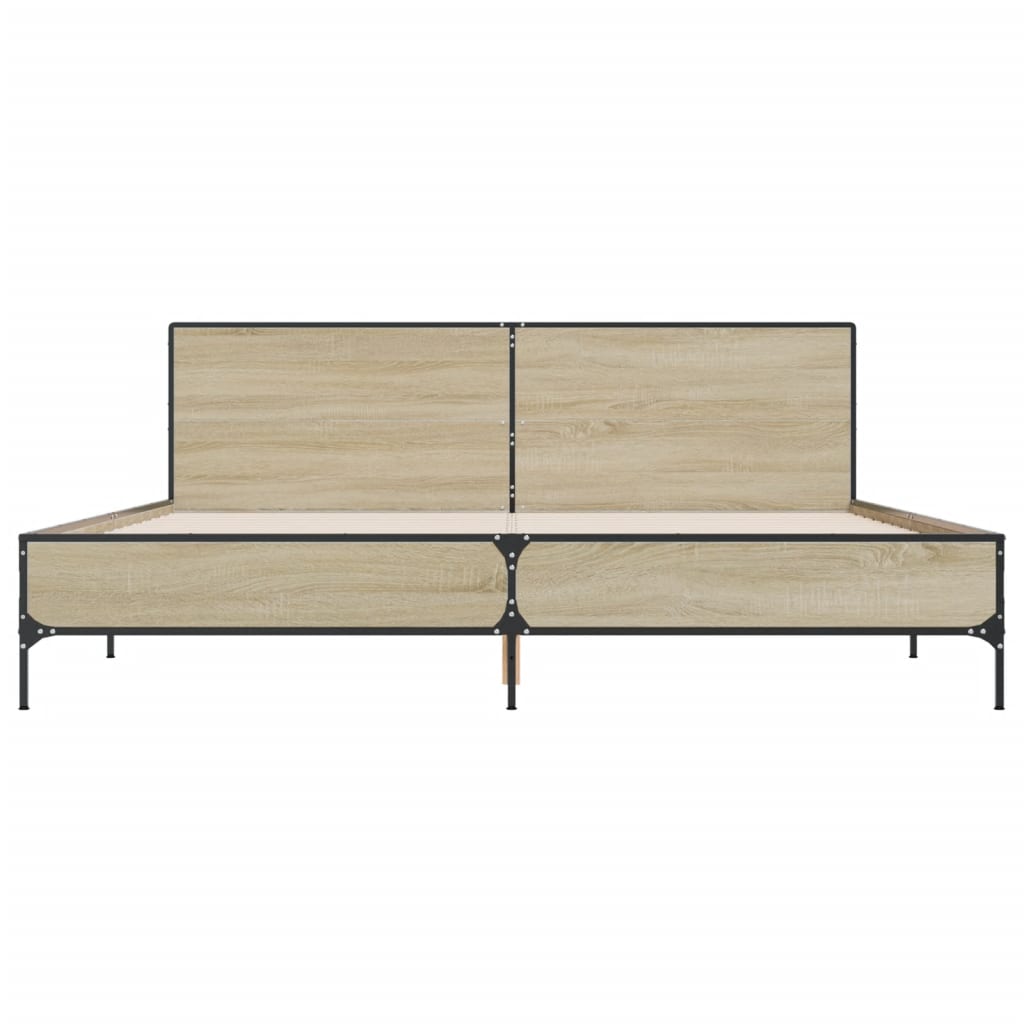 vidaXL Bed Frame without Mattress Sonoma Oak 180x200 cm Super King