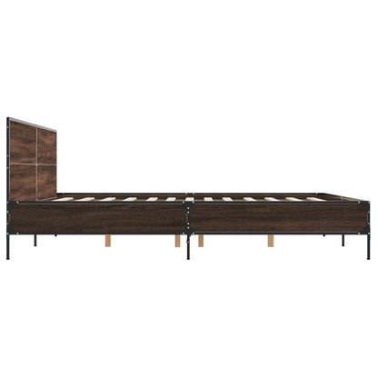 vidaXL Bed Frame without Mattress Brown Oak 180x200 cm Super King