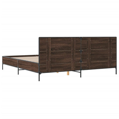 vidaXL Bed Frame without Mattress Brown Oak 180x200 cm Super King