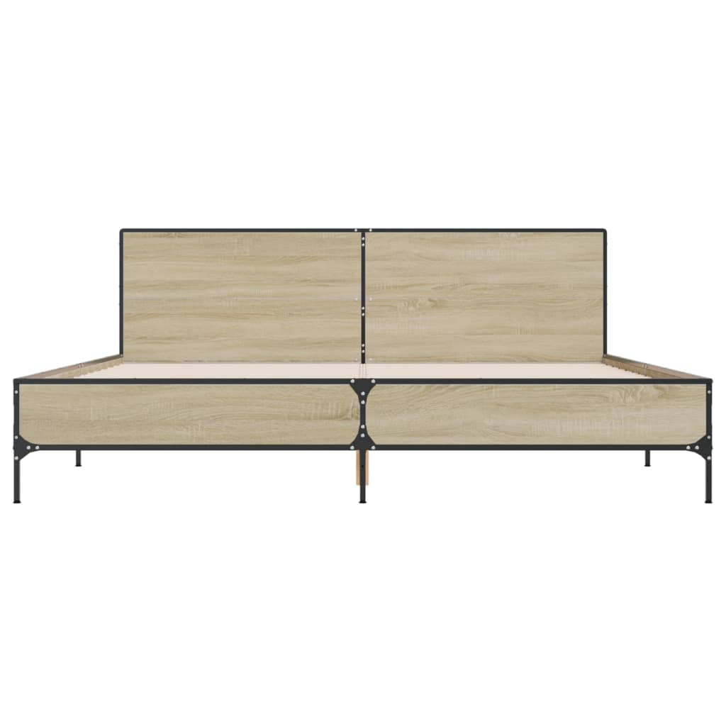 vidaXL Bed Frame without Mattress Sonoma Oak 200x200 cm