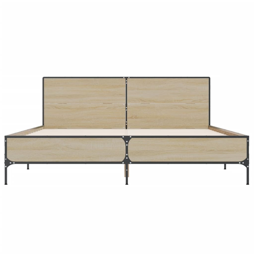 vidaXL Bed Frame without Mattress Sonoma Oak 120x190 cm Small Double