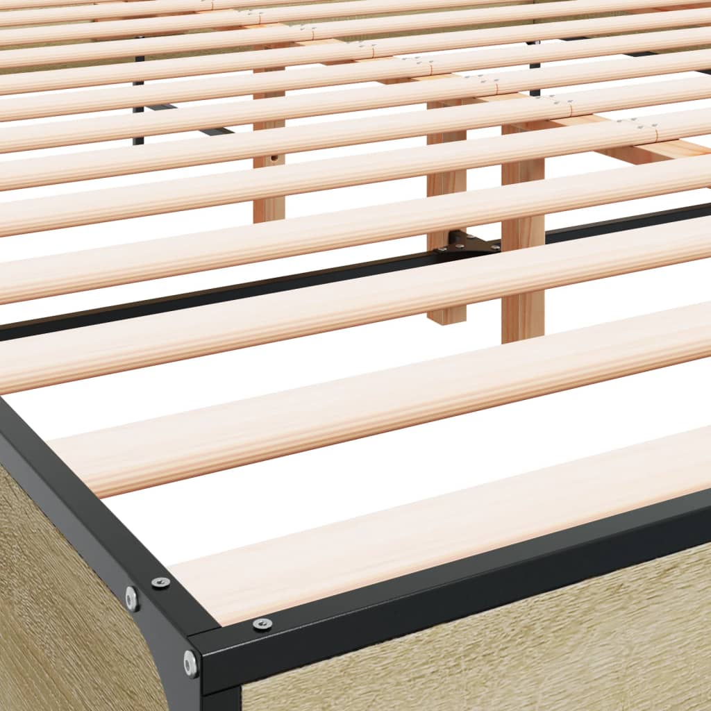 vidaXL Bed Frame without Mattress Sonoma Oak 120x190 cm Small Double
