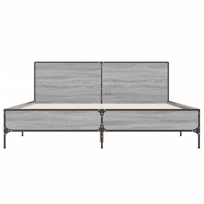 vidaXL Bed Frame without Mattress Grey Sonoma 120x190 cm Small Double