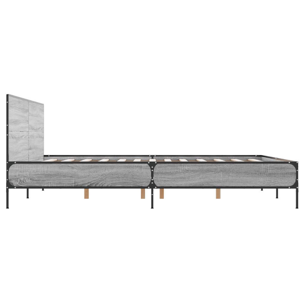 vidaXL Bed Frame without Mattress Grey Sonoma 120x190 cm Small Double