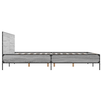 vidaXL Bed Frame without Mattress Grey Sonoma 120x190 cm Small Double