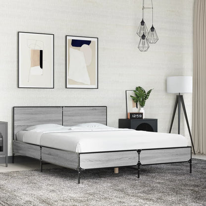 vidaXL Bed Frame without Mattress Grey Sonoma 120x190 cm Small Double