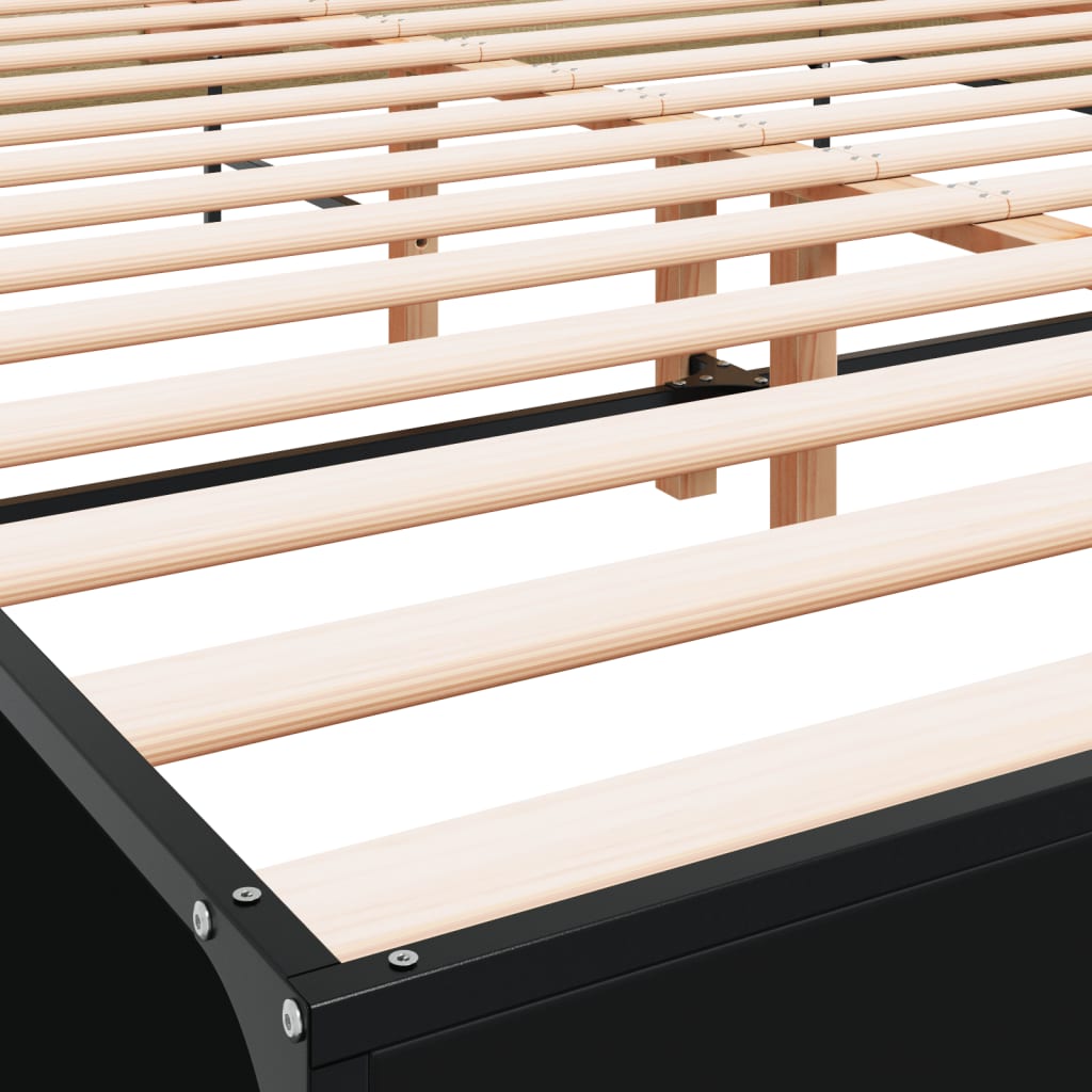 vidaXL Bed Frame without Mattress Black 135x190 cm Double