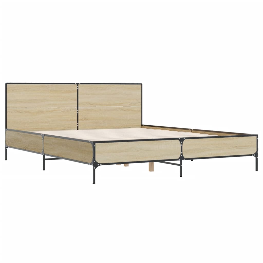 vidaXL Bed Frame without Mattress Sonoma Oak 135x190 cm Double