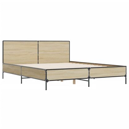 vidaXL Bed Frame without Mattress Sonoma Oak 135x190 cm Double