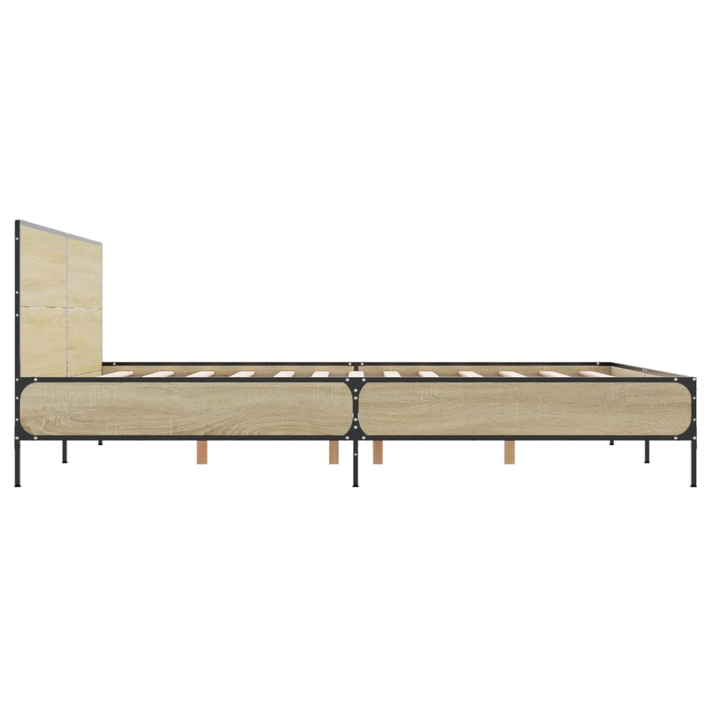 vidaXL Bed Frame without Mattress Sonoma Oak 135x190 cm Double